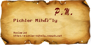Pichler Mihály névjegykártya